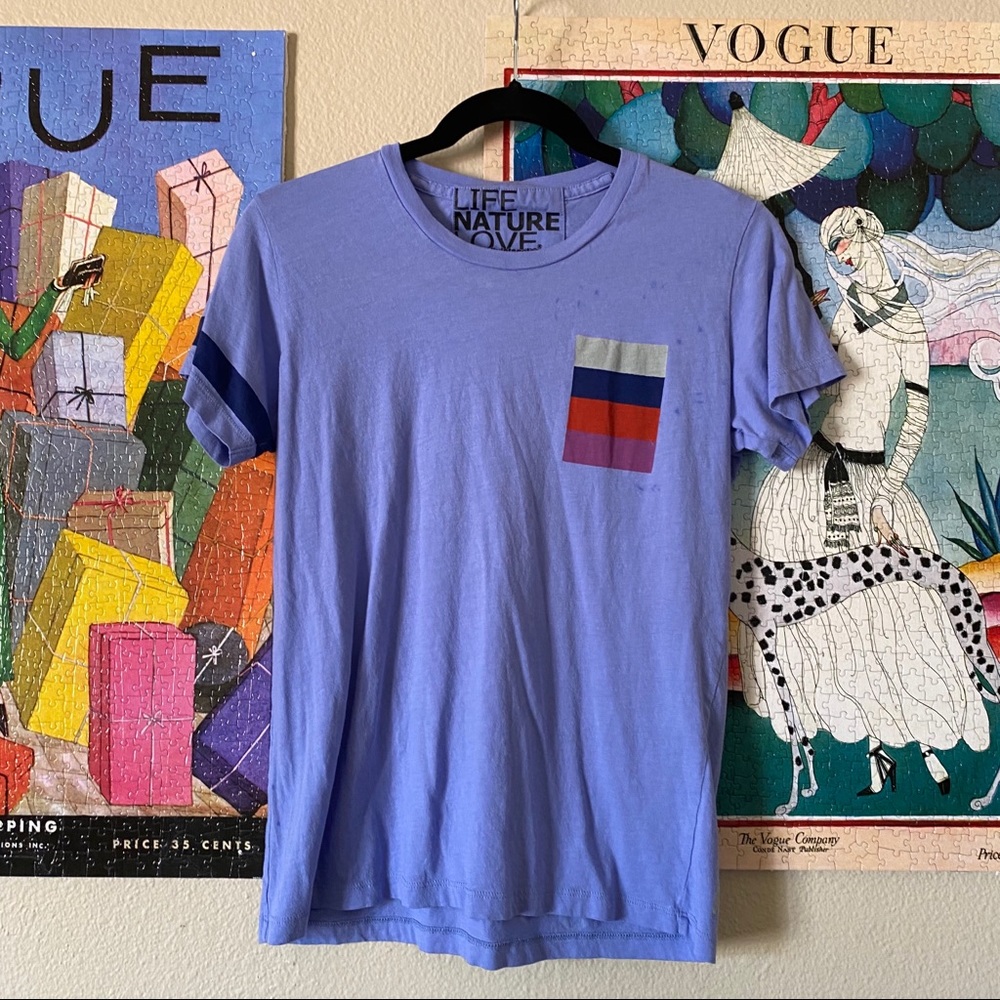 Free city periwinkle short sleeve top
